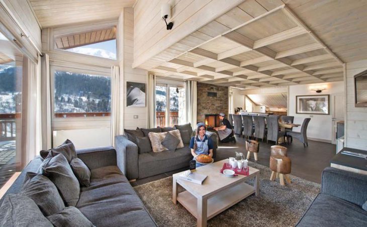 Chalet Le Cedre Blanc, Meribel, France. Lounge area